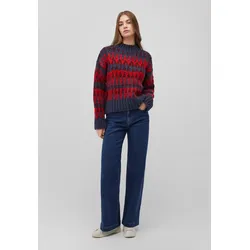 Strickpullover MAVI "JAQUARD SWEATER", Damen, Gr. L, rot (goji berry), Grobstrick, 69% Polyacrylnitril, 20% Polyester, 11% Polyamid, casual, normal normal, Rundhals, Langarm, Pullover, Pullover Jacquard