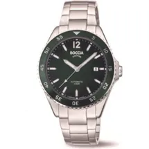 Boccia Titanium Boccia 3653-02 Herrenuhr Automatik Titan Schwarz/Grün - Grau