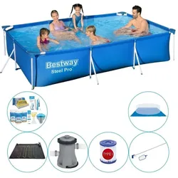 Bestway Steel Pro 300x201x66 cm Rechteckig - 7-teilig - Schwimmbadpaket EINHEITSGRÖSSE