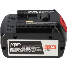 Akkuman.de Akkutechnik vom Fachmann 2X Ersatzakku Für Bosch Professional 18V 8.0Ah Li-Ion 144Wh - Langlebig - Wartungsfrei - Zuverlässig