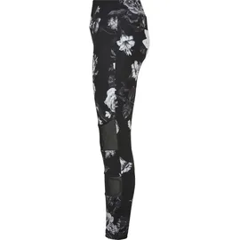 URBAN CLASSICS Girls Tech Mesh AOP Leggings dark flower aop, 122/128