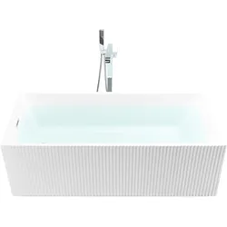 Freistehende Badewanne 169 cm x 80 cm rechteckig weiß GOCTA