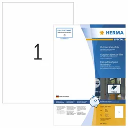 HERMA Special Outdoor Klebefolie - Matt - selbstklebend - weiß - A4 (210 x 297 m...