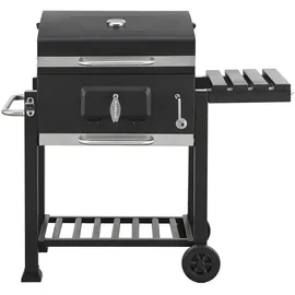 casa.pro Holzkohlegrill Arnad 105 x 114 x 47,5 cm Schwarz 