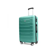 Easy Move ABS Hartschalenkoffer - Reisekoffer mit 360° Rädern, Zahlen-Schloss -, Hartschalenkoffer, Luggage, Trolley Koffer (Silver Green, XL 74cm)