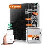 pvundso Balkonkraftwerk mit Jackery HomePower Ultra 2000 Speicher-Wechselrichter und 4x 500W Solarmodulen