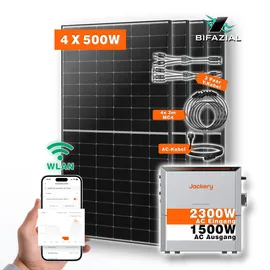 pvundso Balkonkraftwerk mit Jackery HomePower Ultra 2000 Speicher-Wechselrichter und 4x 500W Solarmodulen