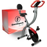 Fjoerdesports Heimtrainer Fjoerdesports Senioren Heimtrainer, Heimtrainer (Geschwindigkeitsüberwachung, gepolsterter Sitz, verstellbare Widerstandsstufen, Handpulssensoren, Zusammenklappbar, verstellbare Höhe, LCD-Display, Gepolsterter Sitz, verstellbare Widerstandsstufen), Heimtrainer Fahrrad, mit Trainingscomputer mit LCD-Anzeige rot|schwarz