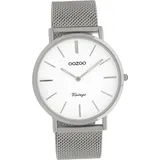 Oozoo Damen Uhr C9901A Analog Quarzuhr Armband silber Vintage Series D2UOC9901A - Silber