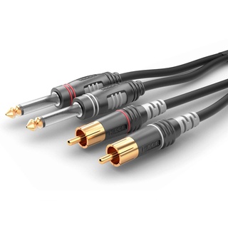 SOMMER CABLE HBA-62C2-0090 Klinke / Cinch Audio Anschlusskabel [2x Klinkenstecker 6.3mm (mono) - 2x