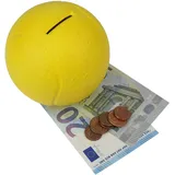 HMF 48910 Spardose Tennisball mit Schlüssel Durchmesser 10 cm Gelb