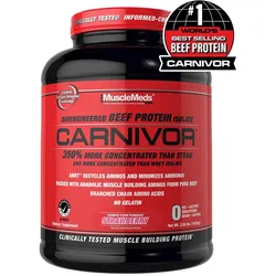 MuscleMeds Carnivor(TM) 100% Beef Protein (1624 g, Erdbeere)