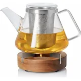 AdHoc Teekanne FUSION aus Borosilikatglas 1,0 Liter + Stövchen TUTO