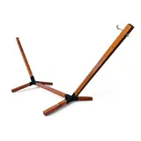 QLS Hängemattengestell Holzgestell Hängemattenständer Gestell aus Holz für Hängematte Outdoor 3 Farben XXL (Teakfarbe)