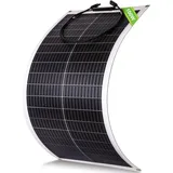 Eco-worthy - 100w 12v Solarpanel Flexibel Monokristallines Solarpanel, Solarmodul Mit Ladekabel Für Wohnmobil Auto Boot 12v Batterien