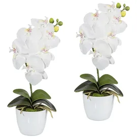 Creativ green Kunstpflanze Orchidee Phalaenopsis Orchidee, Creativ green, Höhe 40 cm, im Keramiktopf weiß