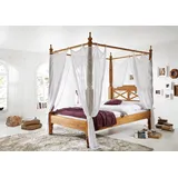 Massivmoebel24 Himmelbett 200 x 200 cm Braun
