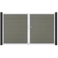 GROJA Doppeltor 300 x 180 cm Grau/Aluminium