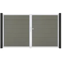 GROJA Doppeltor 300 x 180 cm Grau/Aluminium