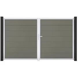 GROJA Doppeltor 300 x 180 cm Grau/Aluminium