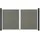 GROJA Doppeltor 300 x 180 cm Grau/Aluminium