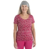Icebreaker 150 Tech Lite Ii Glaci Cam Merino Kurzarm-t-shirt - Crystal / Electronpink / Aop - S