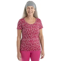 Icebreaker 150 Tech Lite Ii Glaci Cam Merino Kurzarm-t-shirt - Crystal / Electronpink / Aop - S