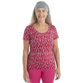Icebreaker 150 Tech Lite Ii Glaci Cam Merino Kurzarm-t-shirt - Crystal / Electronpink / Aop - S