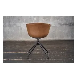 KAWOLA 4x KAWOLA Stuhl DANI Esszimmerstuhl mit Drehfunktion Kunstleder cognac
