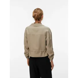 Vero Moda Langarmbluse VMKATIE LS SHIRT WVN NOOS Materialmix grau XL (42/44)
