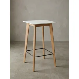 KADIMA DESIGN Skandinavischer Bartisch 60 x 60 x 110 cm Weiß