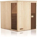 FinnTherm Innensauna Saunakabine Miranda 2 Sitzbänke Wandstärke 40 mm - Naturbelassen