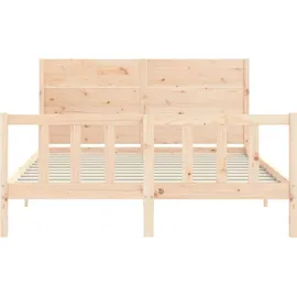 vidaXL Massivholzbett 160 x 200 cm Beige