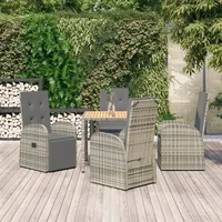 vidaXL Garten-Essgruppe 5-tlg. Grau