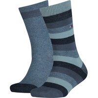 Tommy Hilfiger, Unisex, Socken, Th Kids Basic Stripe Sock 2p, Blau, (2er Pack, 39 - 42)