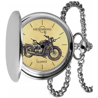 KIESENBERG Taschenuhr Vintage Silber Persönliches Geschenk für Triumph Bonneville Bobber Black Motorrad Herren Uhr TA-5560