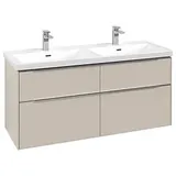 Villeroy & Boch Subway 3.0 Waschtischunterschrank C568L0VN 127,2x56,6x47,8cm, mit LED/Griff Aluminium glänzend, cashmere grey