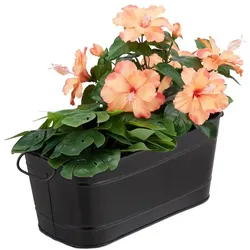 Relaxdays Blumenkasten Metall Schwarz