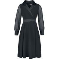 Timeless London - Rockabilly Kleid knielang - Polly Black Dress - XS bis XL - für Damen - Größe L - schwarz - L
