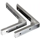 ZXCVBNAS 2 Stücke Wandmontage Regalträger Edelstahl Metallstützen, Hochleistung 90 Grad L Formbuch regalunterstützung, Schwimmende Regal Klammern, für Wohnzimmer, Küche, 300mm/12 in