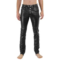 BOCKLE Lederhose Bockle® Big Cheeker Free Button Lederhose Lederjeans Herren Echtleder 40