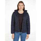 Tommy Hilfiger Damen Daunenjacke mit Kapuze, Blau (Desert Sky), S