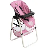 Puppenhochstuhl, Hochstuhl für Puppen, Puppenmöbel, Puppenzubehör, Jeans pink 655-62,