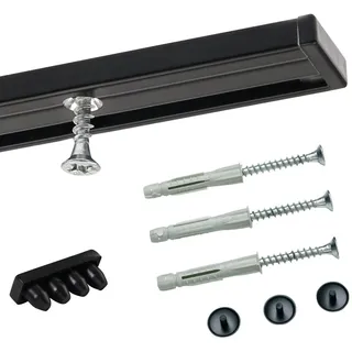 deco-raum Gardinenschiene schwarz 190 cm Wohntextilien, Gardinen & Vorhänge, Gardinen-Stangen