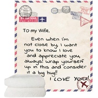 Blanket Nachricht Brief gedruckt Vlies-Decke, Airmail Fleece-Decke mit Message Brief gedruckt Fleece Blanket,to My Wife,59inx78in
