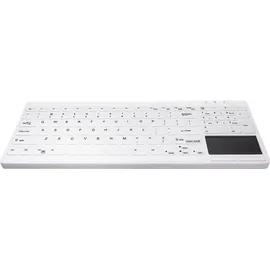 Cherry Active Key desinfizierbare Tastatur mit Nummernfeld und Touchpad, vollversiegelt, weiß, USB, DE (AK-C7412F-GUS-W/GE)