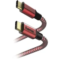 Hama Ladekabel und Datenkabel "Reflective" USB Type-C-USB Type-C, 1,5 m Rot