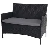 MCW Poly-Rattan Gartenbank Hamar anthrazit Kissen anthrazit