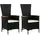 vidaXL Polyrattan Gartensessel 58 x 62 x 108 cm schwarz 2 St.