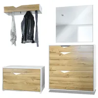 Vladon Garderobe, Eiche, Holzwerkstoff, 190x185x33 cm, Garderobe, Garderoben-Sets &